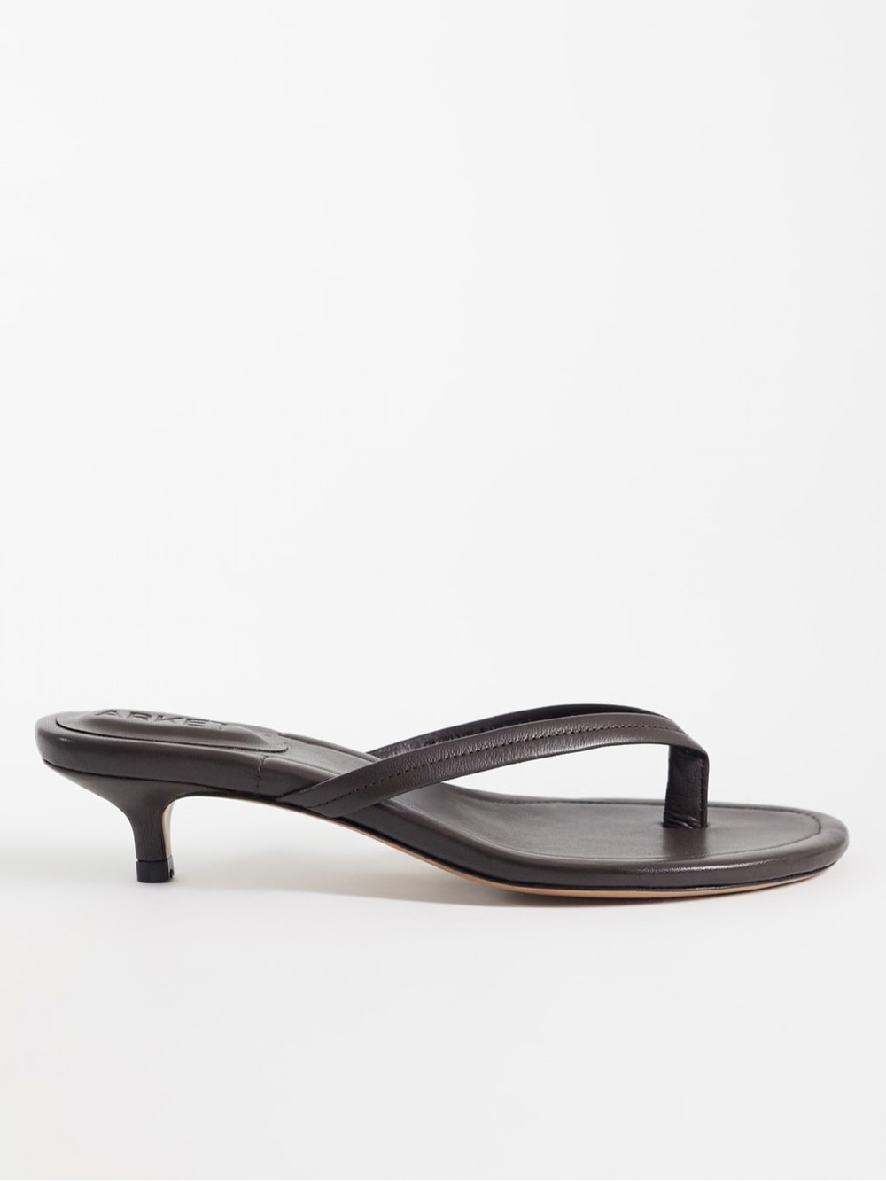 Arket Women's Dark Brown Leather Thong Sandals NIB - Picture 3 of 10